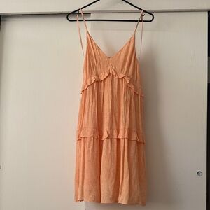 Express Peach Tiered Mini Dress
